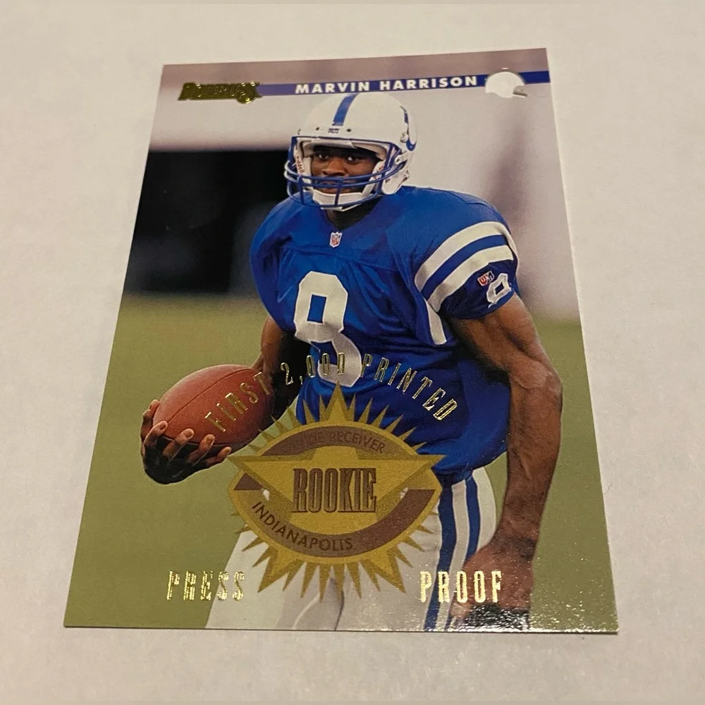 Marvin Harrison RC Rookie Rare! 1996 Donruss Football Card Press Proof Vintage - Picture 4 of 4